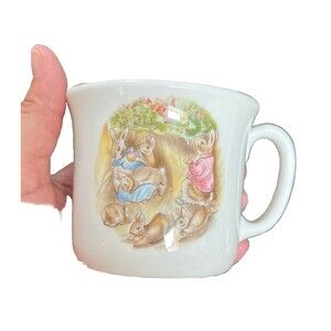 Beatrix Potter Royal Albert Mug Vtg 80s Flopsy Bunnies Porcelain China England